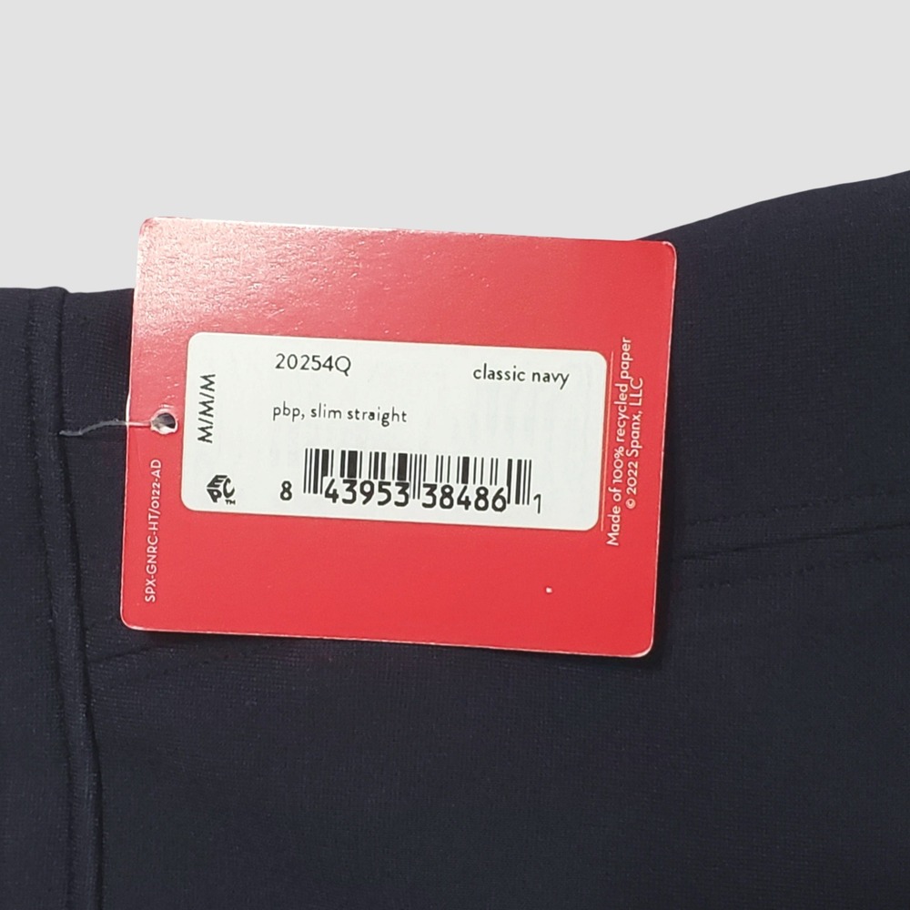 NWT Spanx The Perfect Pant Slim Straight Navy Blue Petite Medium 20254Q - Picture 7 of 12